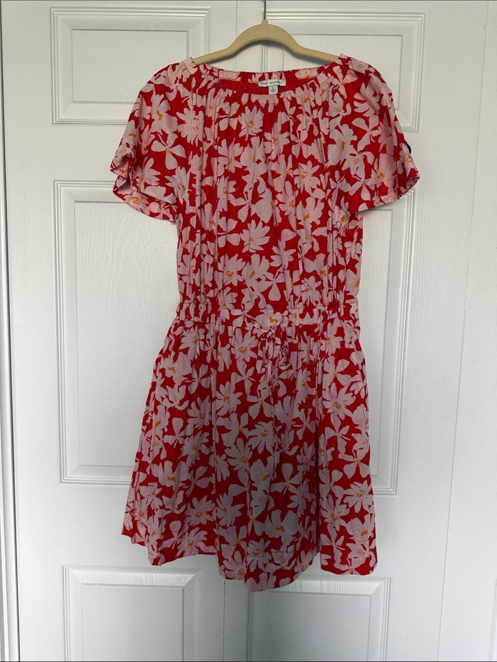 Women’s Red Floral Short-Sleeve Casual Dress